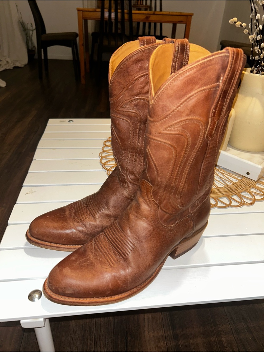 Tecovas Brown Leather Western Cowboy Boots